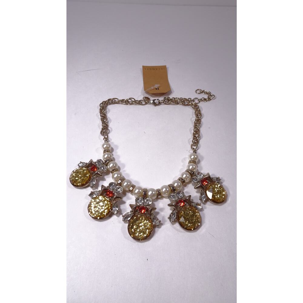 Lee Angel Lee by Lee Angel  Pearl Pyrite Bib Statement Necklace NWT 98